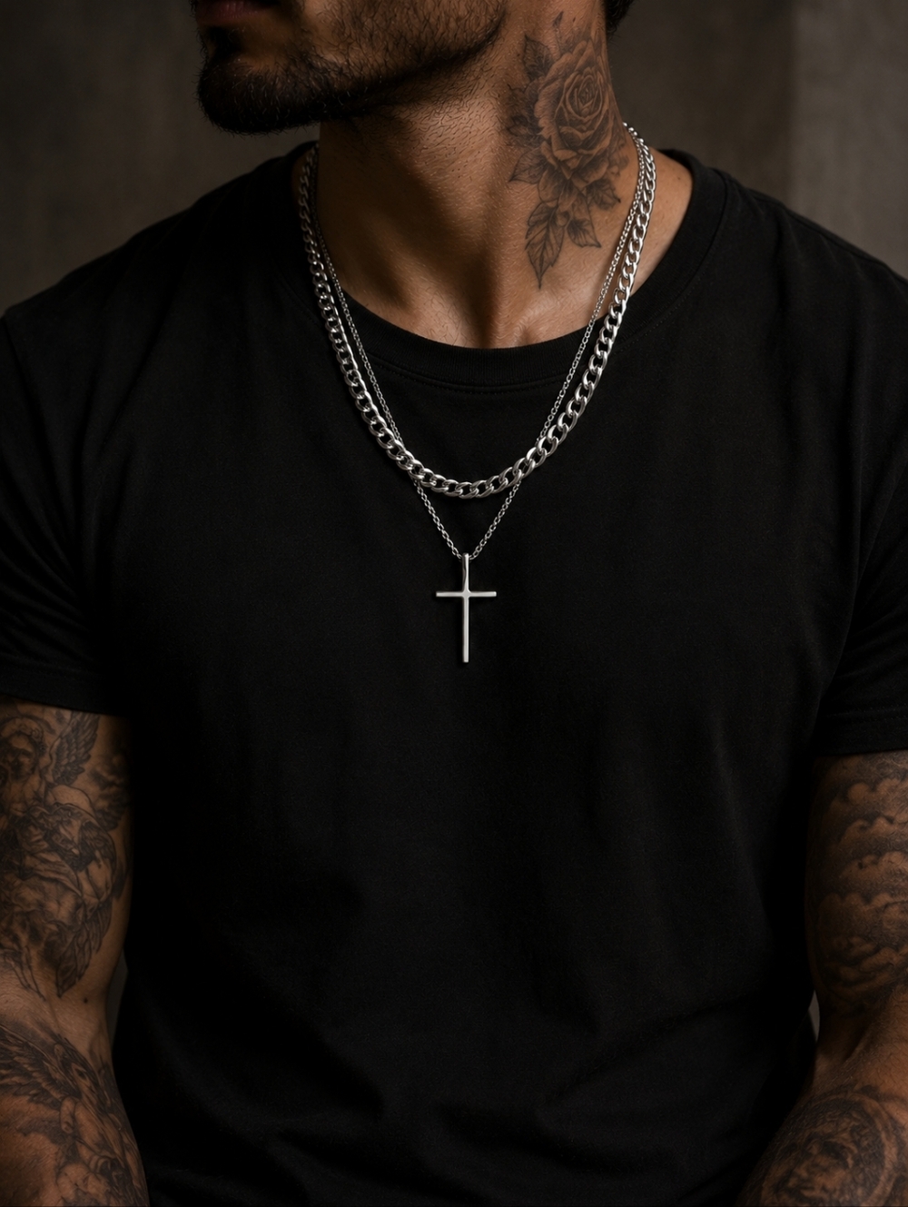 Cuban Cross Necklace Set - Picture 2 of 4